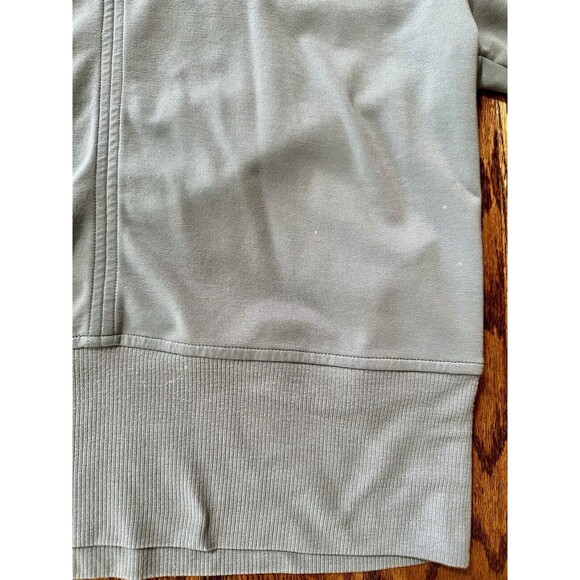 Athleta Women’s Eastbound Knit Sweatshirt Size M Medium Green Cozy V Neck Cuffed - Picture 3 of 9